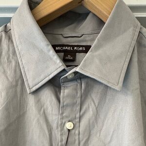 Michael Kors Nordstrom Men’s Button Down Dress Shirt Stretch Light Grey NWT XL